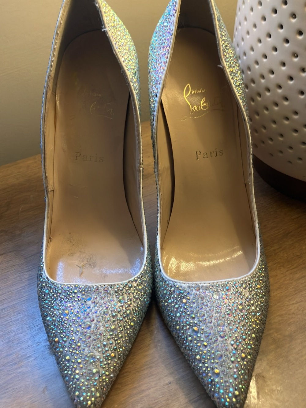 Christian Louboutin Iridescent Crystal Pointed Pumps - Multicolor
